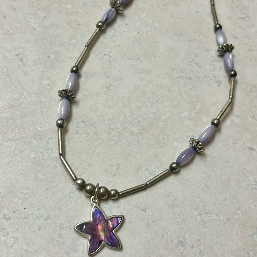 Y2K 1990s Purple Star Pendant Necklace dainty whimisgoth celestial